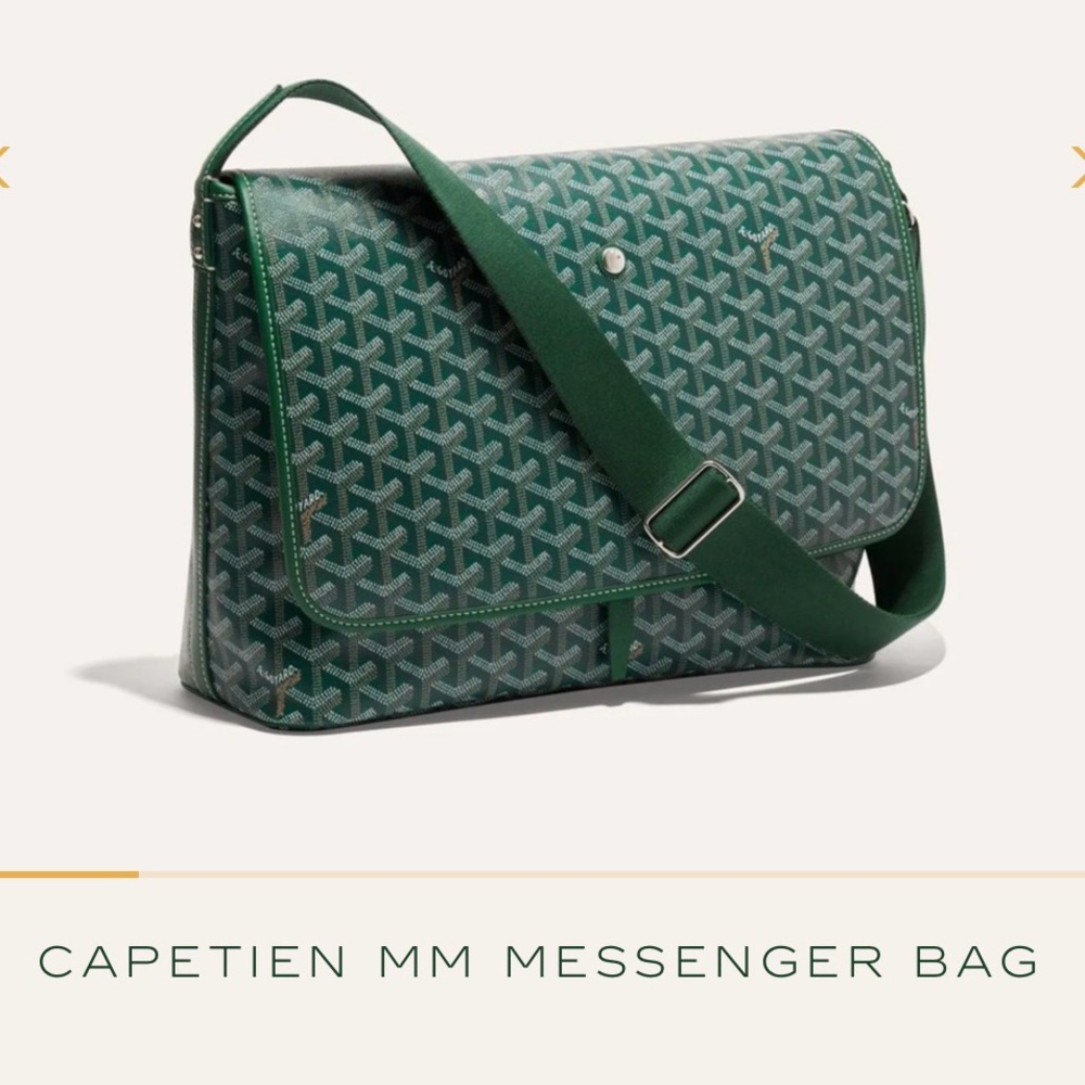 Like New—AUTHENTIC GOYARD Green Capetien MM Messenger Bag